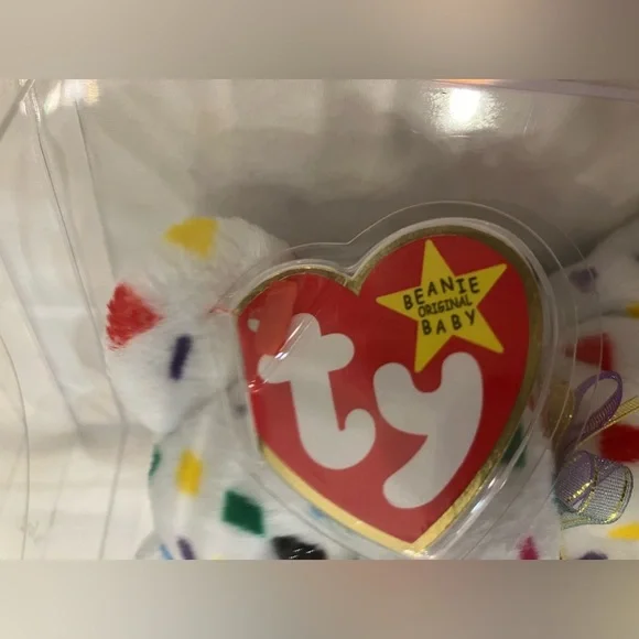 Ty 2K Millenium Beanie Buddy Red & Blue Stuffed Animal Plush Bear mint condition - Picture 4 of 11